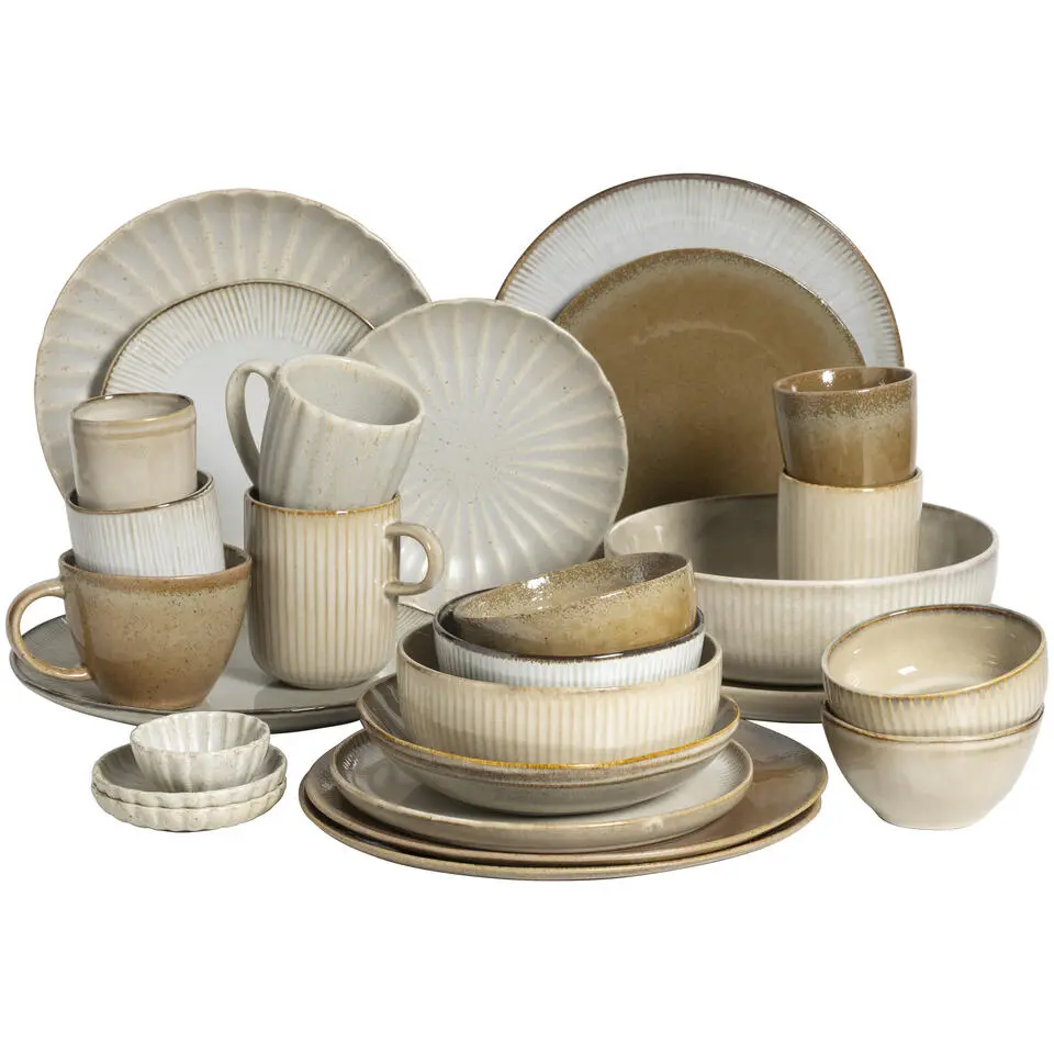 Dinerbord Flora off-white stoneware - Ø27,5cm