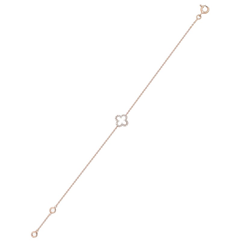 Bracelet Femme - Or 18 Carats - Diamant 0,09 Carats - Longueur : 18 cm
