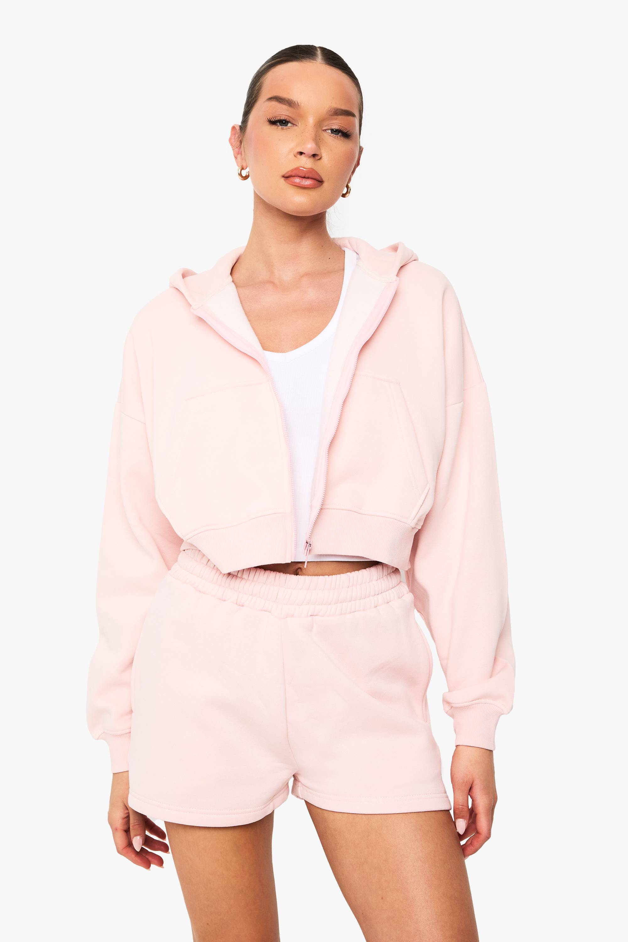 boohoo Short de survêtement taille haute avec cordon de serrage interne