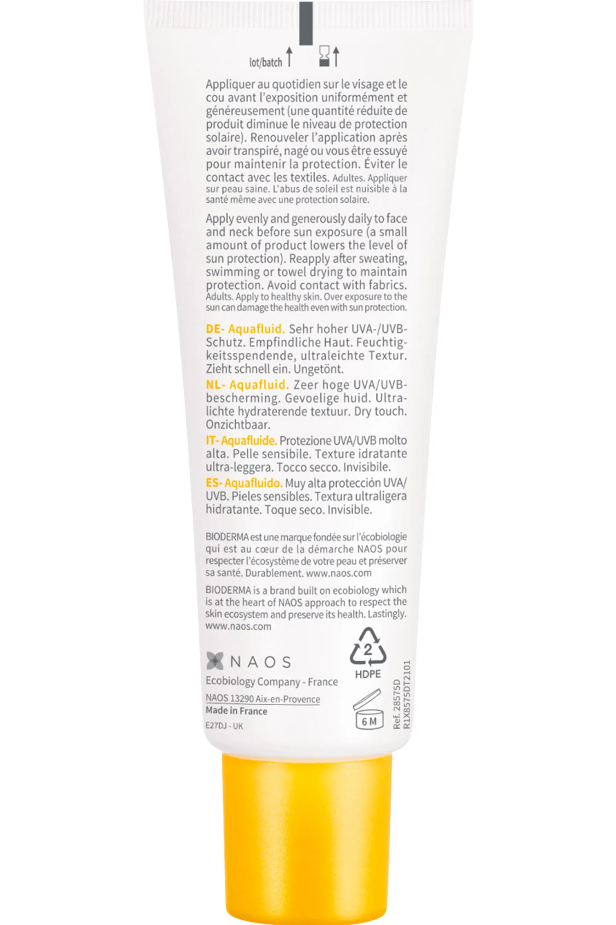 Bioderma Crème solaire visage Photoderm Aquafluide SPF50+-40 ml
