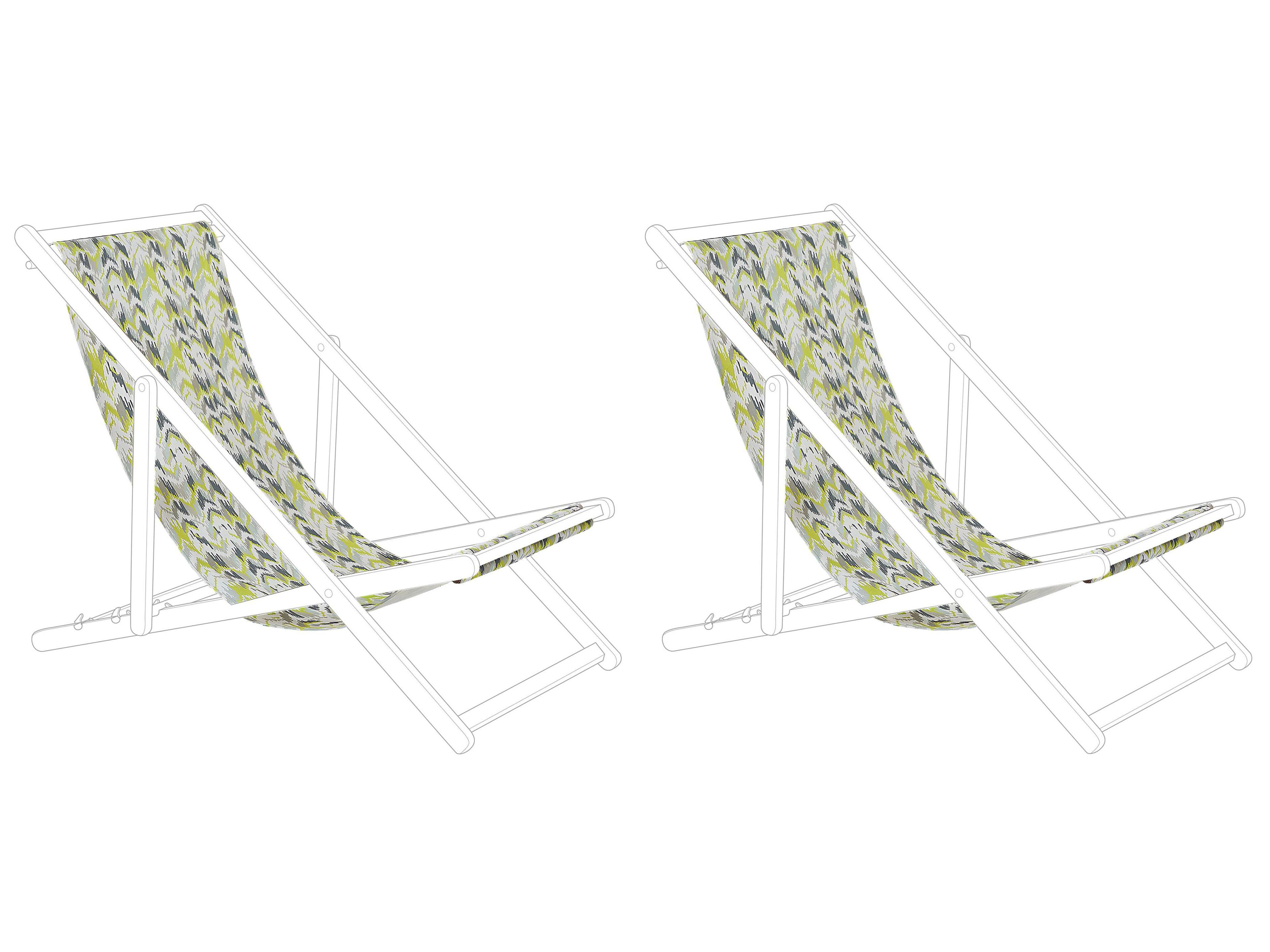 Set van 2 vervangingshoezen voor ligstoel ANZIO/AVELLINO 113 x 44 cm Geel