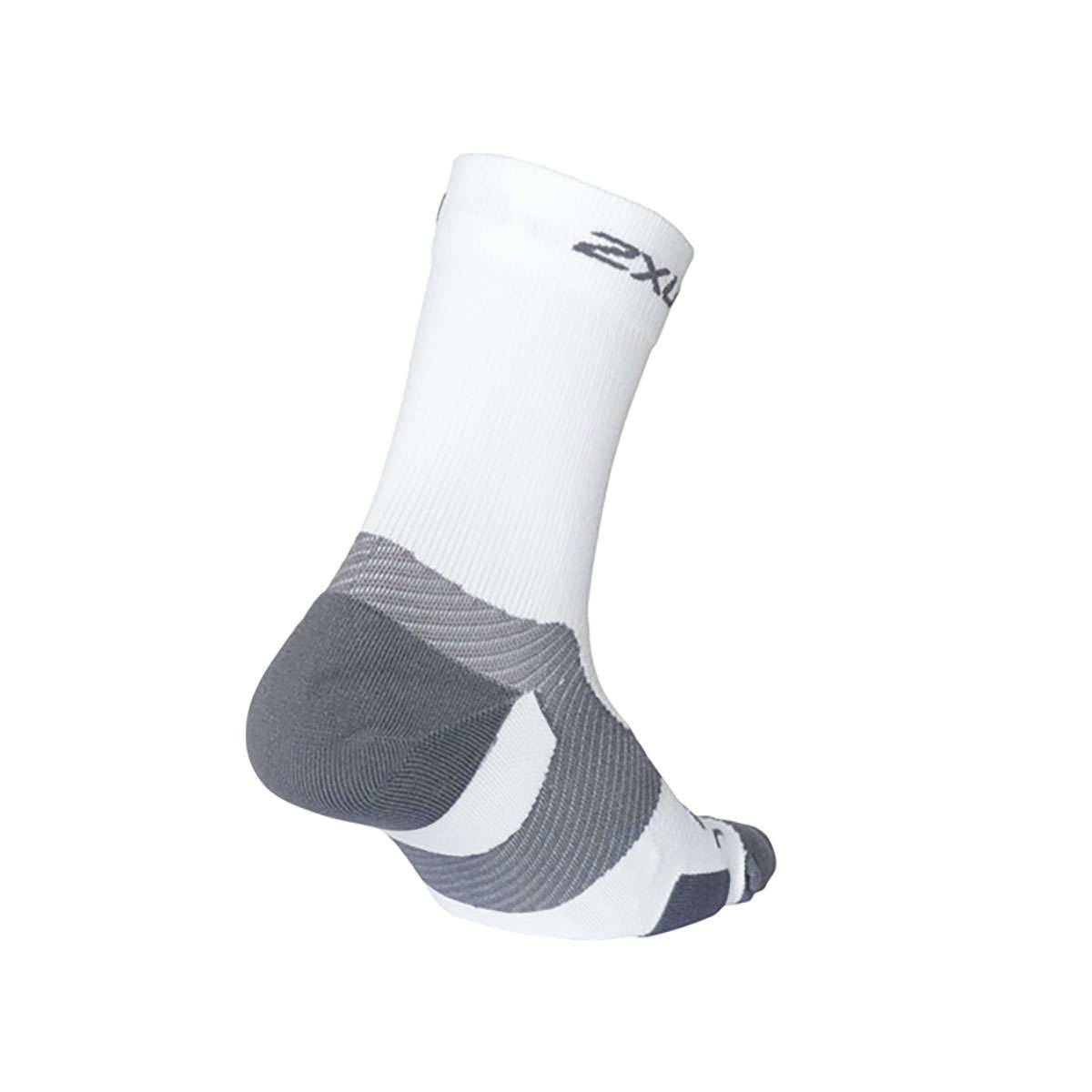 2XU Vectr Light Cushion Crew Compressiesokken Wit/Grijs