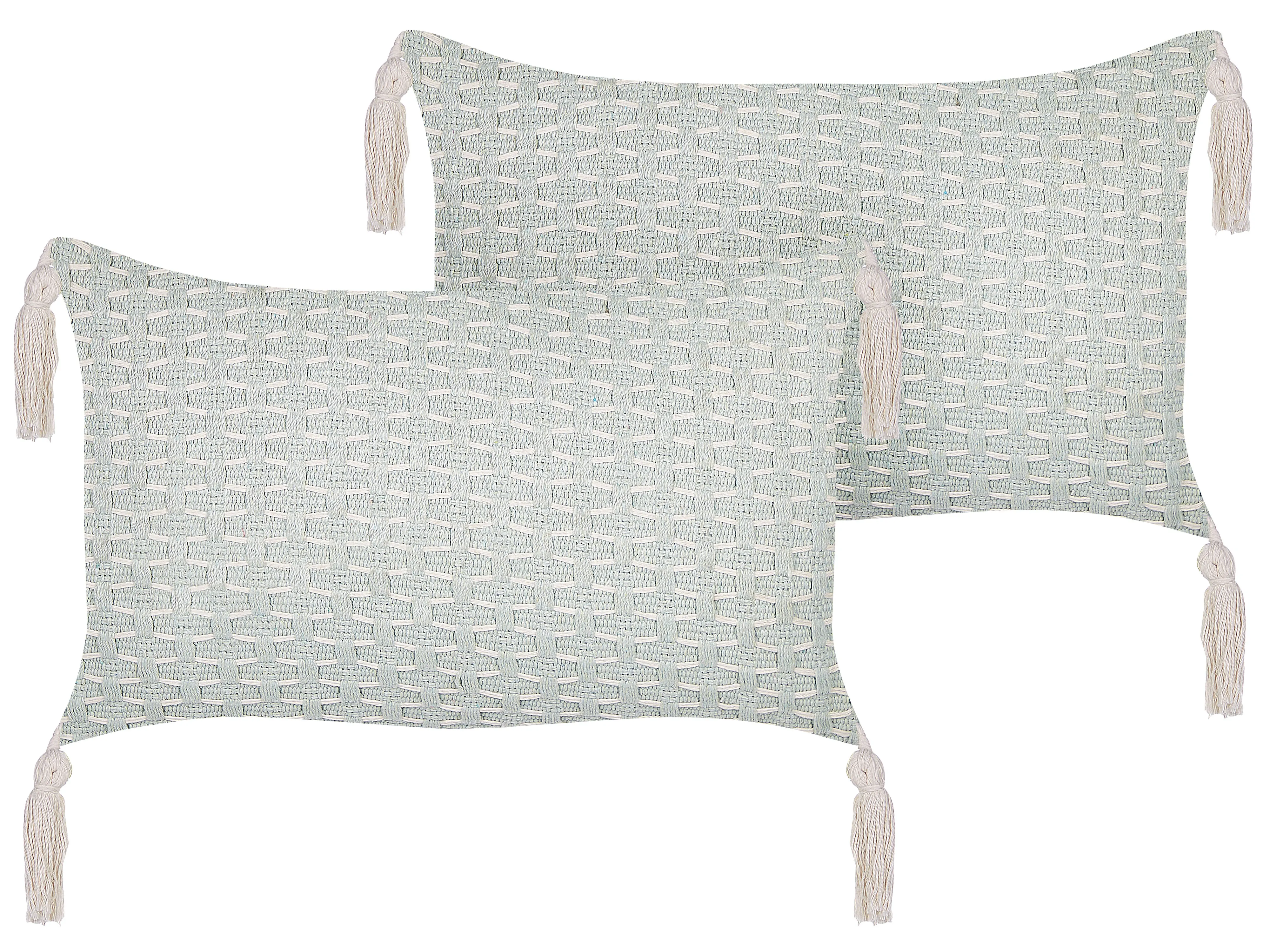 Set van 2 sierkussens HAKONE 45 x 25 cm Mintgroen geometrisch patroon