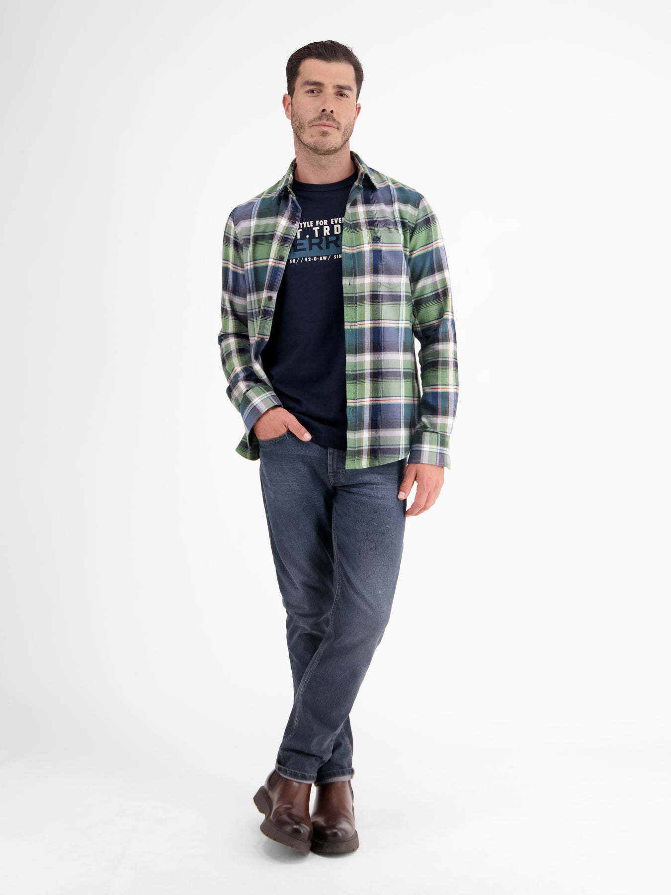 Unifarbenes T-Shirt mit Print