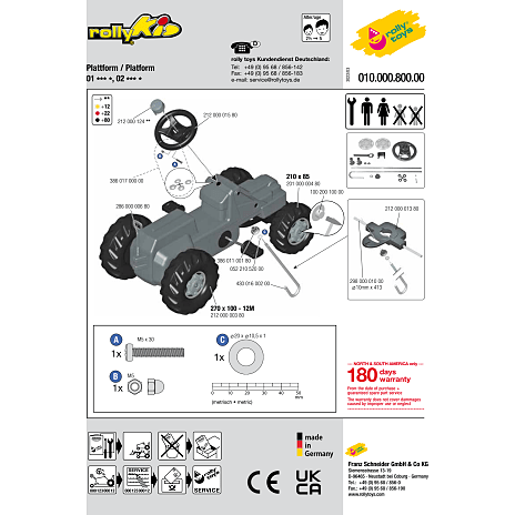 Rolly Toys New Holland traktor med frontlæsser og anhænger