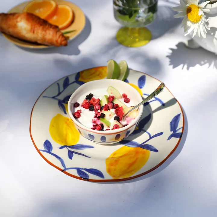 &klevering - Lemon Teller, Ø 16 cm, mehrfarbig (4er-Set)