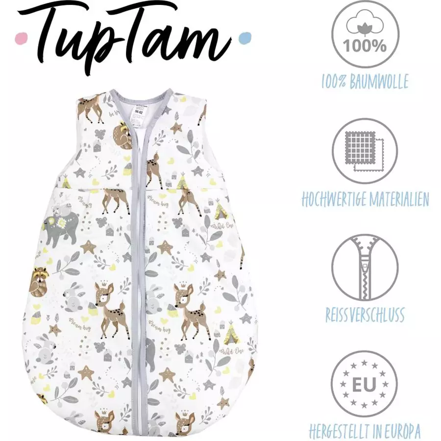TupTam Baby Ganzjahres Schlafsack Ärmellos Wattiert braun