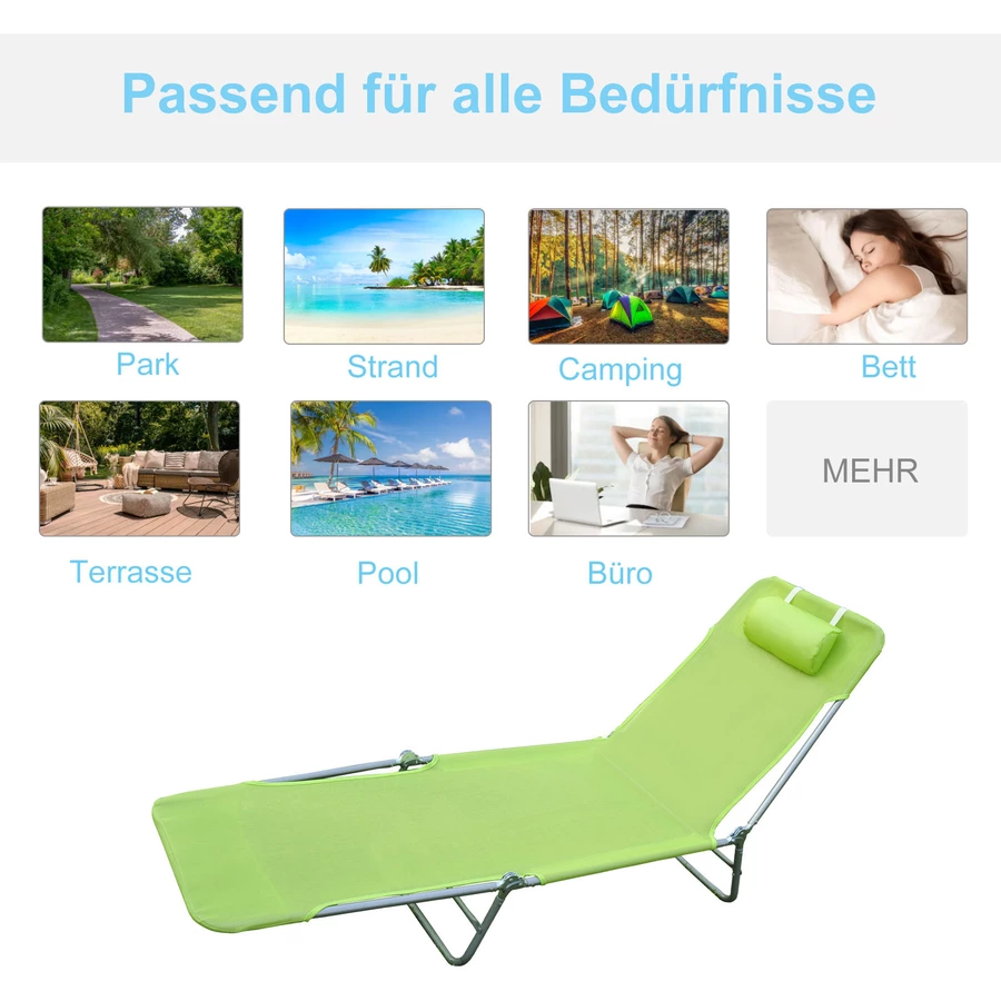 Outsunny Gartenliege klappbar grün