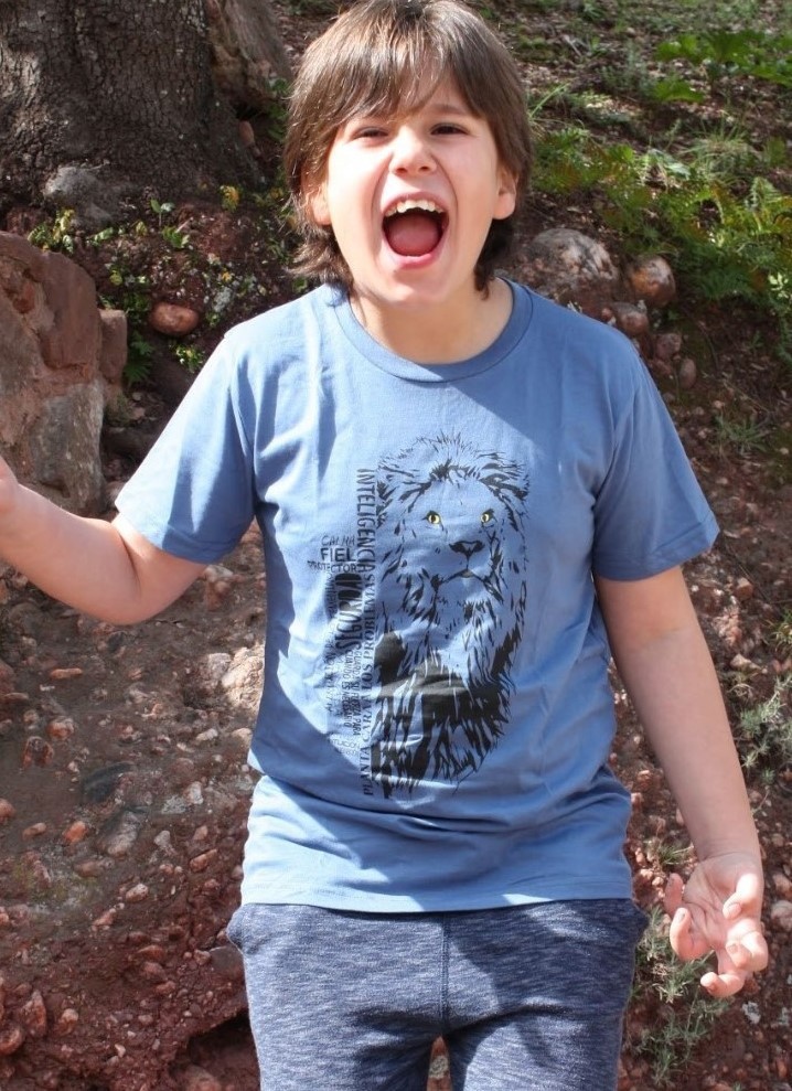 Camiseta Lion para meninos/meninas, verde