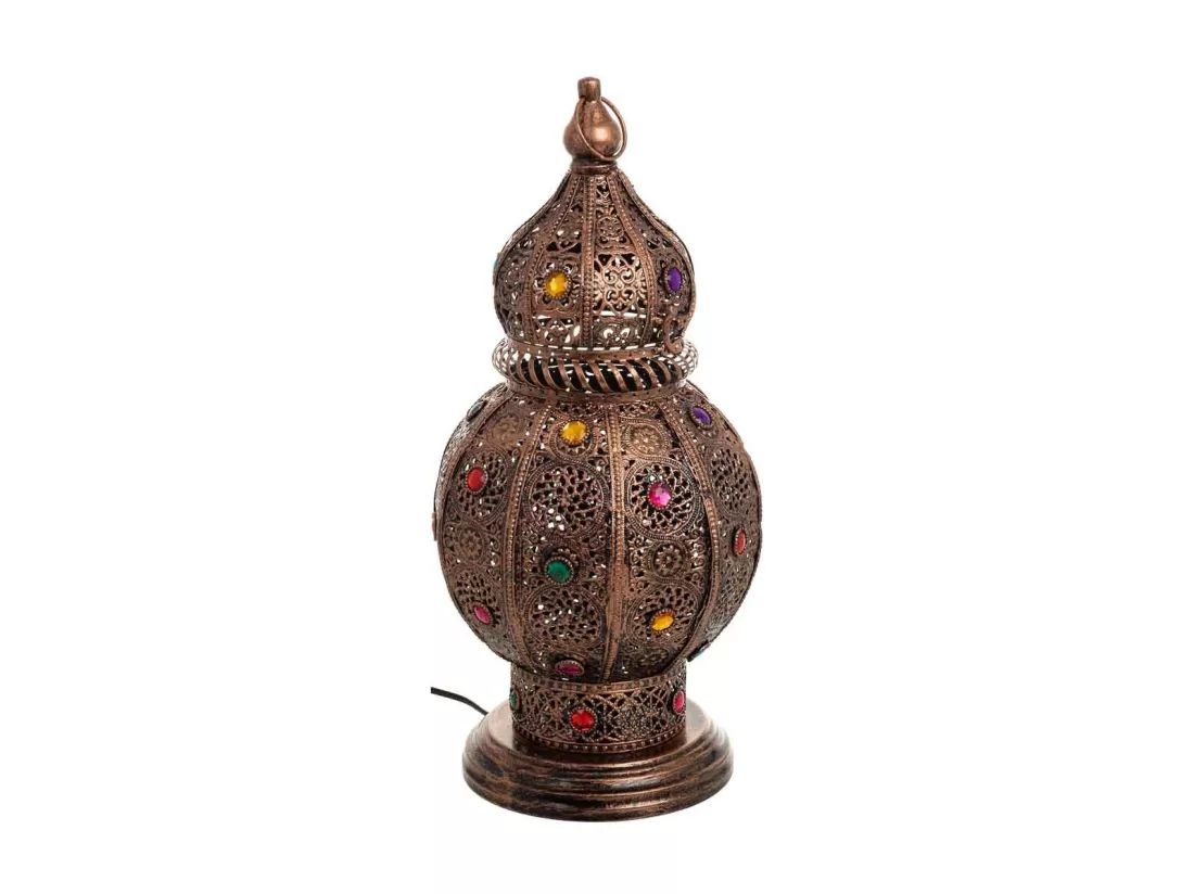 Lampe en métal avec verre acrylique coloré