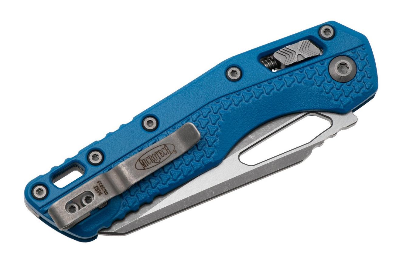 Microtech MSI Standard Issue 210T-10APPMCBL, Apocalyptic Stonewashed M390MK, Blue Polymer zakmes