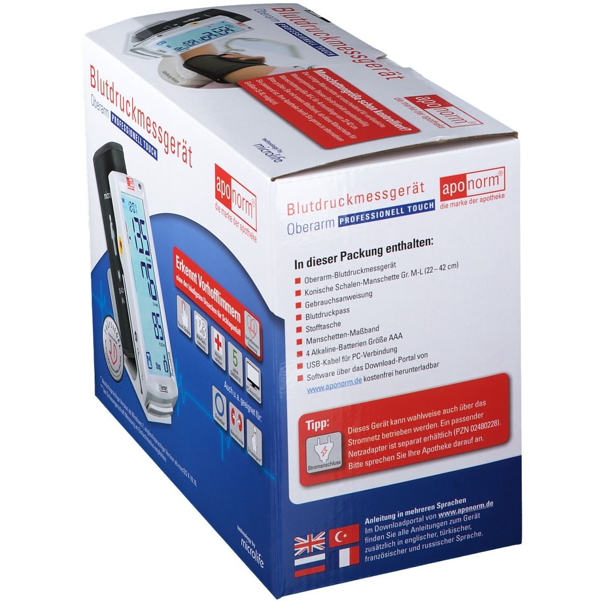 aponorm® Professionell Touch 3. Generation Oberarm-Blutdruckmessgerät