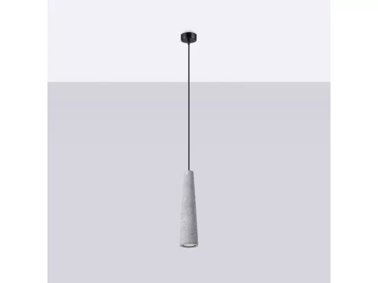 Plafonnier Electra industriel en béton - 1 sources lumineuses - L.8 x H.125 cm - gris