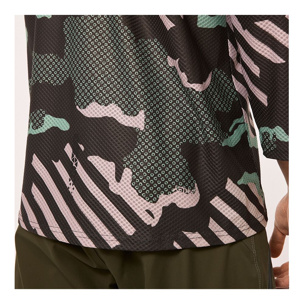 Oakley RIDE FREE - Maillot Homme green stripe/grip camo
