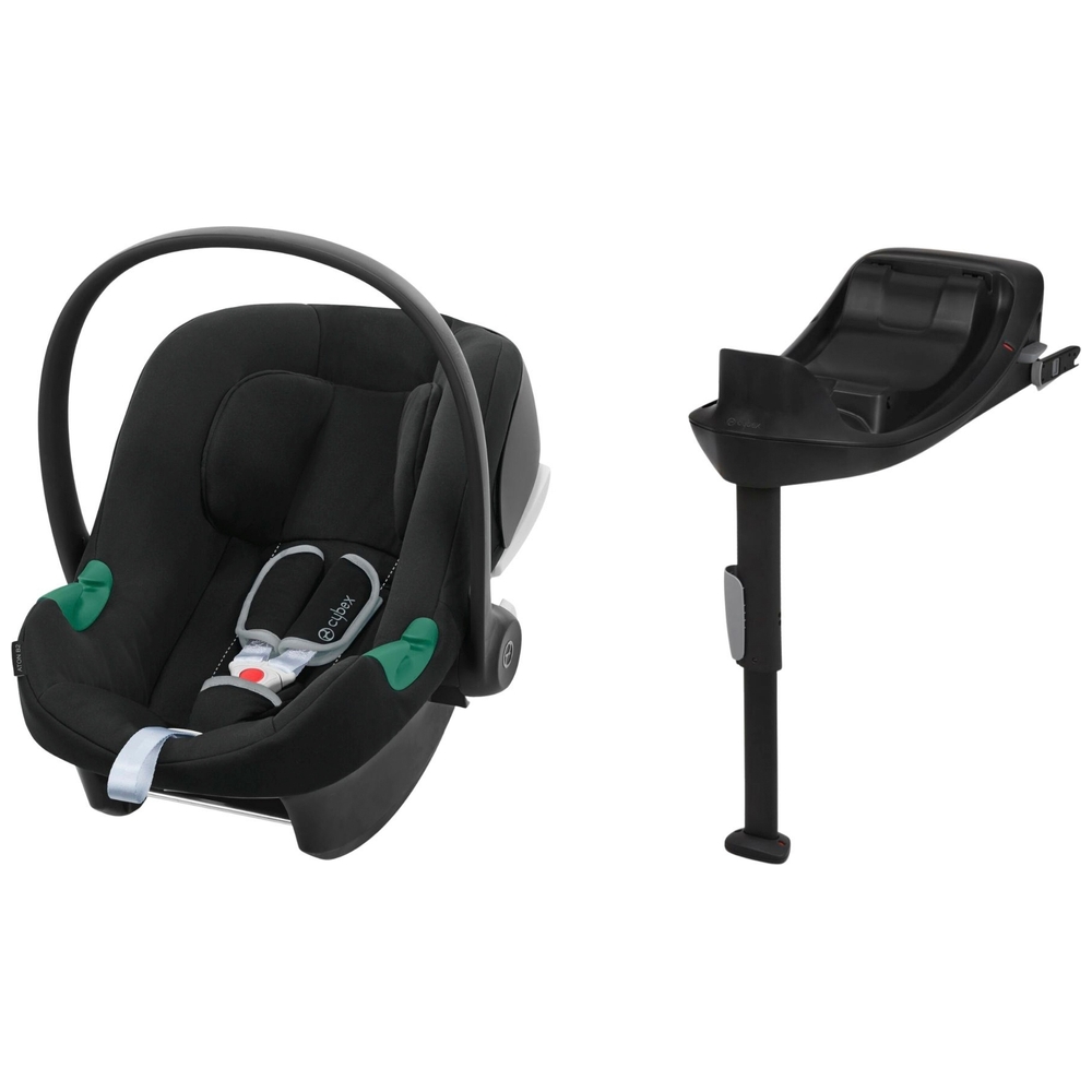 CYBEX Aton B2 R129 Kindersitz mit ISOFix-Basis One – Vulkanschwarz