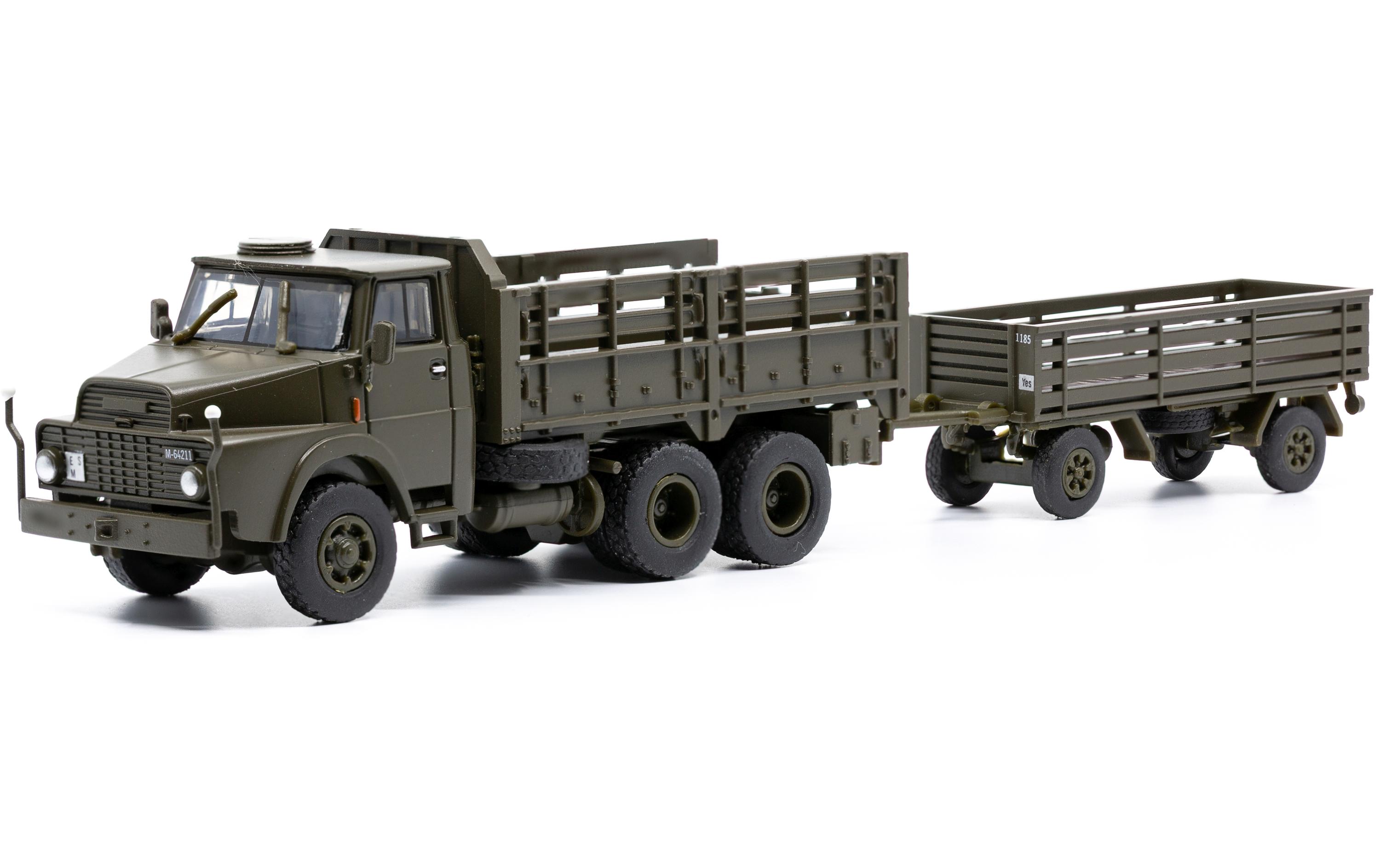 LKW Henschel HS 3-14 mit Infanterieanhänger offen 1:87H0 Lastwagen Militärmodell