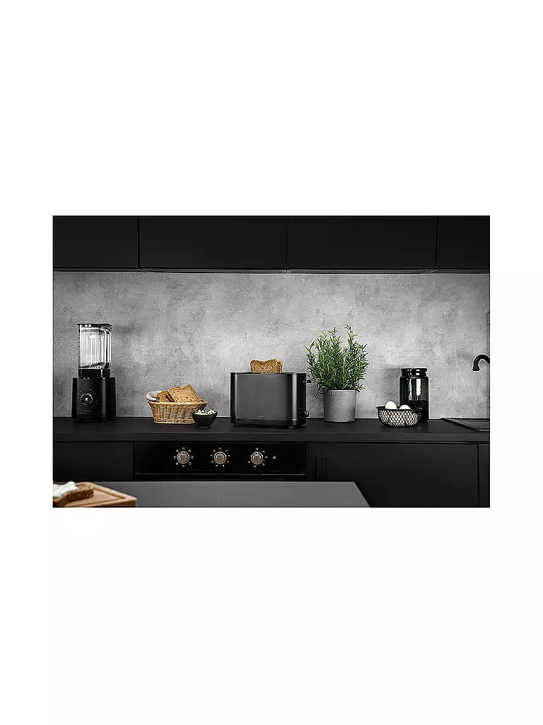 ZWILLING ENFINIGY® Toaster 2 Scheiben Edelstahl 2 Schlitze kurz Schwarz  schwarz