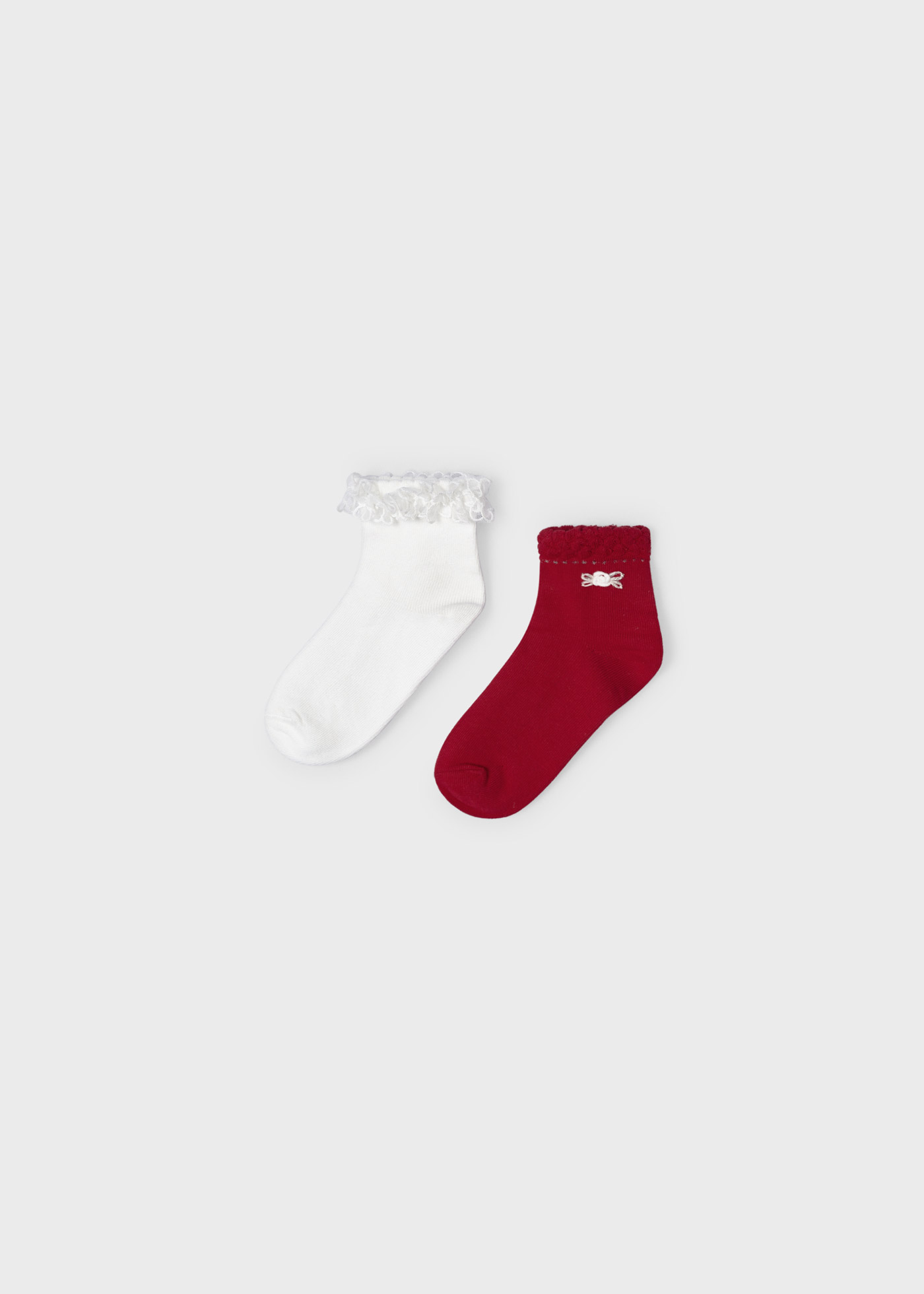 Pacote com 2 pares de meias de algodão orgânico para meninas