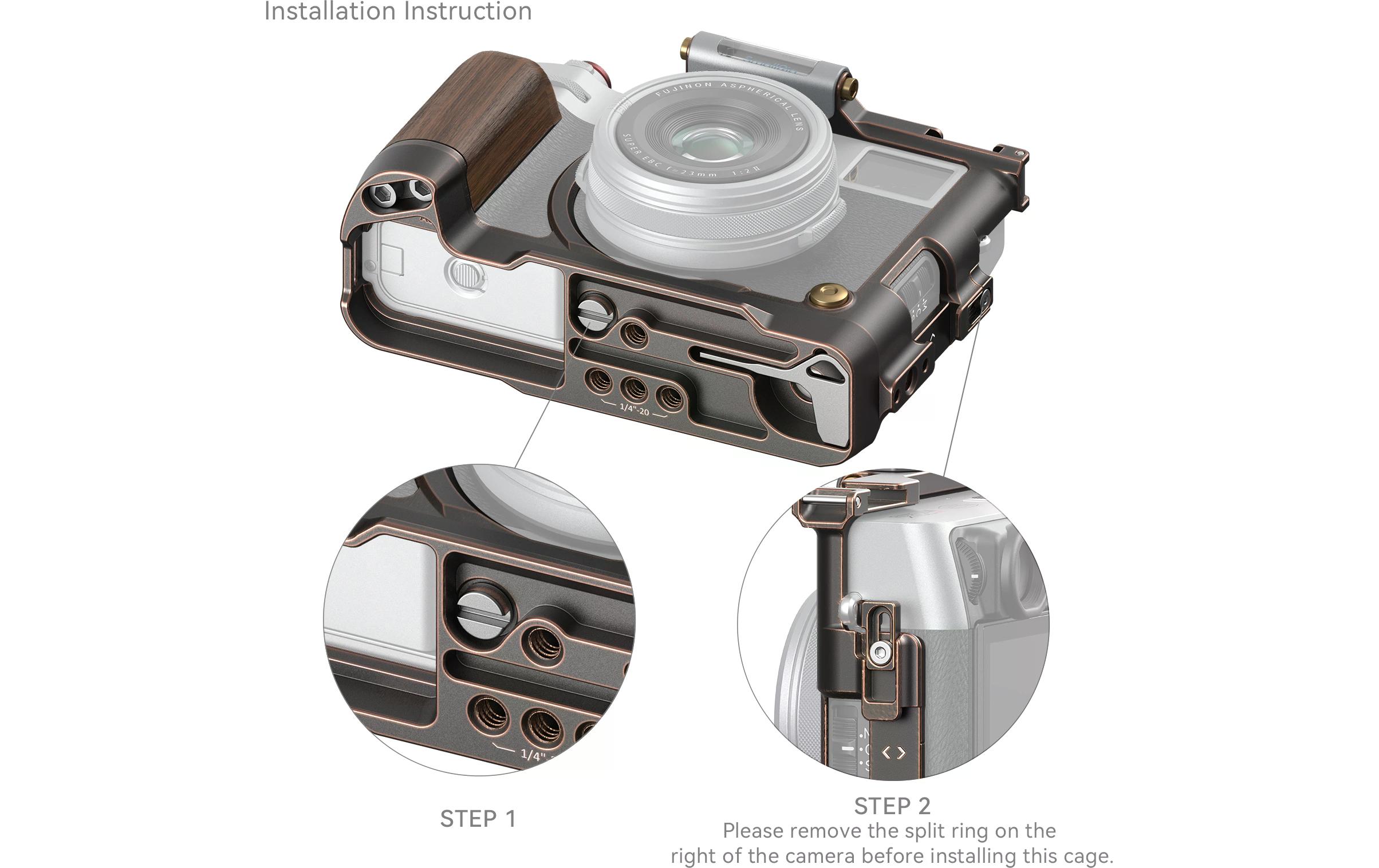 Cage «Retro» für FUJIFILM X100VI<br>Bietet eine schützende Panzerung und verbessert die Funktionalität der Kamera