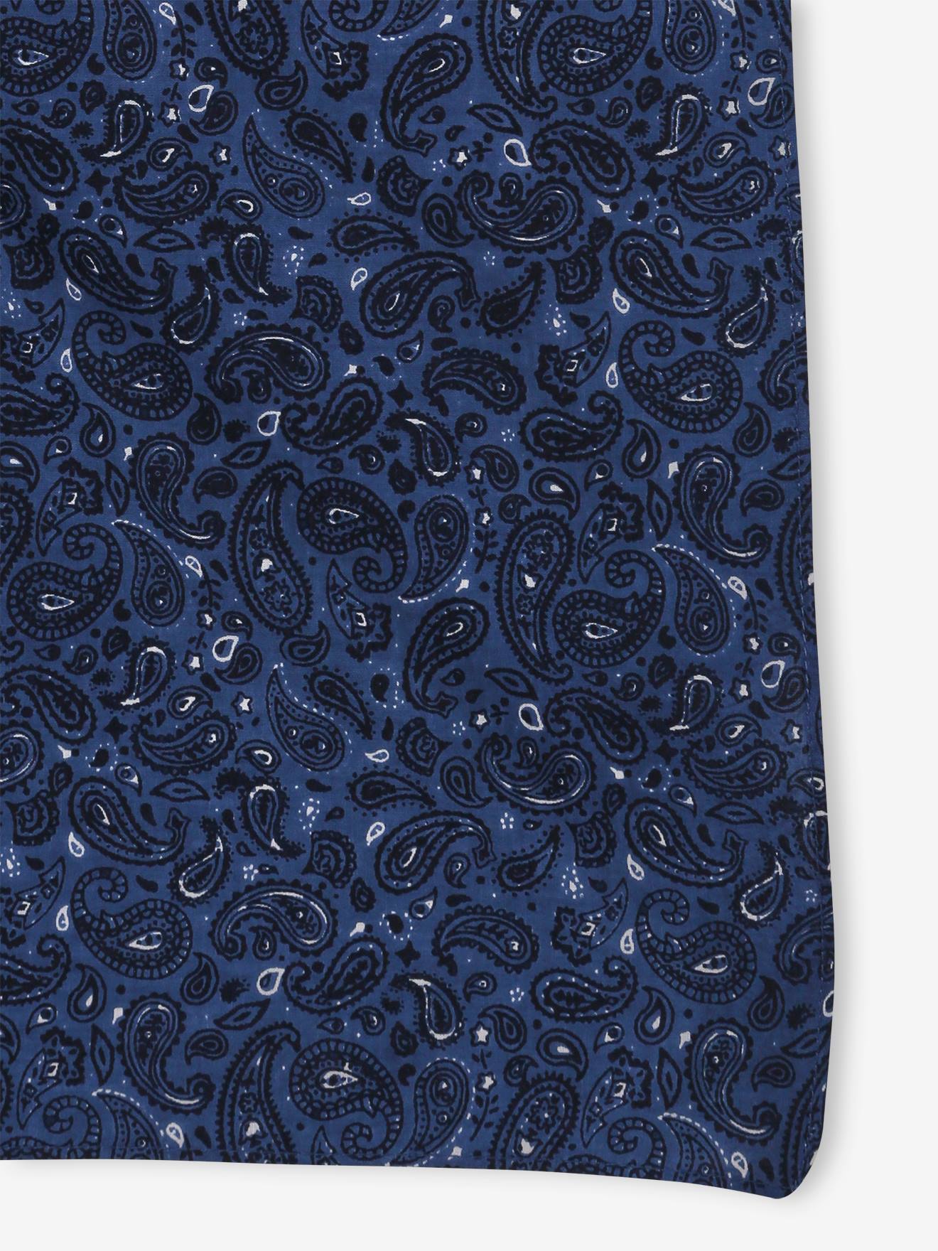 Cachecol personalizável, com estilo bandana, para menino na cor azul marinho.