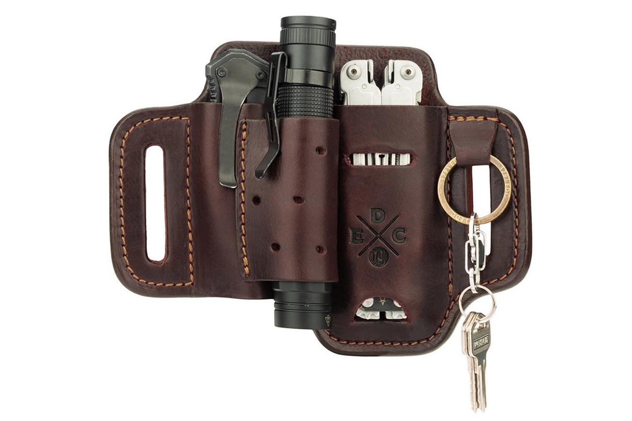 1791 EDC Heavy Duty Easy-Slide Large Flex Tool Organizer EDC-HD-ES-LF-BUR-A Burgundy, lederen riemholster