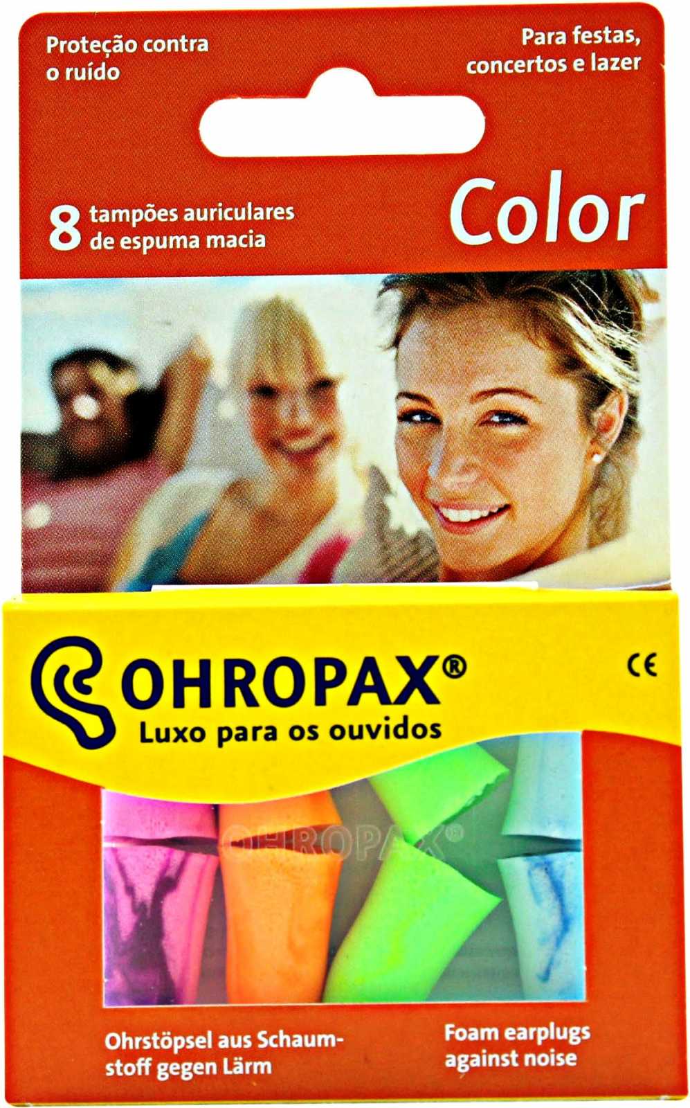 Ohropax 8 Tampões de Ouvido de Espuma Coloridos