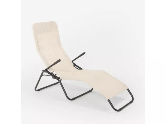 4 chaises longues pliantes pour jardin et plage en acier Porto Cervo