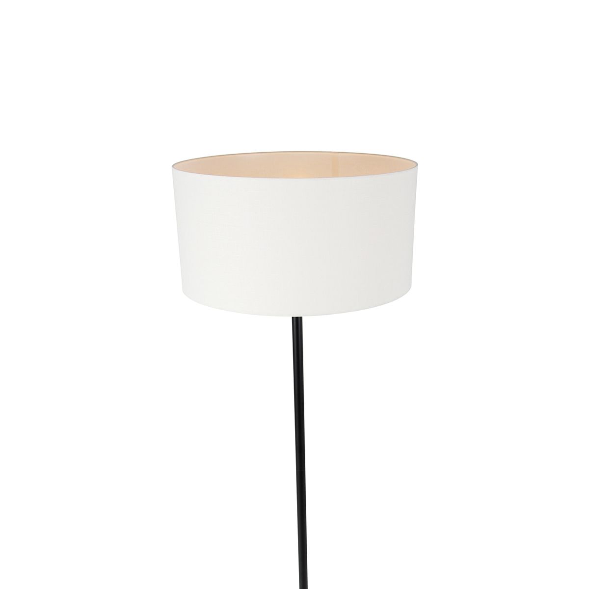 Vloerlamp zwart met kap wit 50 cm - Simplo