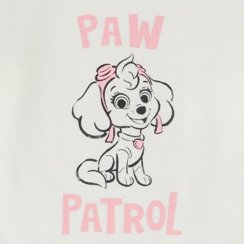 T-shirt manches longues en jersey print Pat'Patrouille pour fille - Ecru