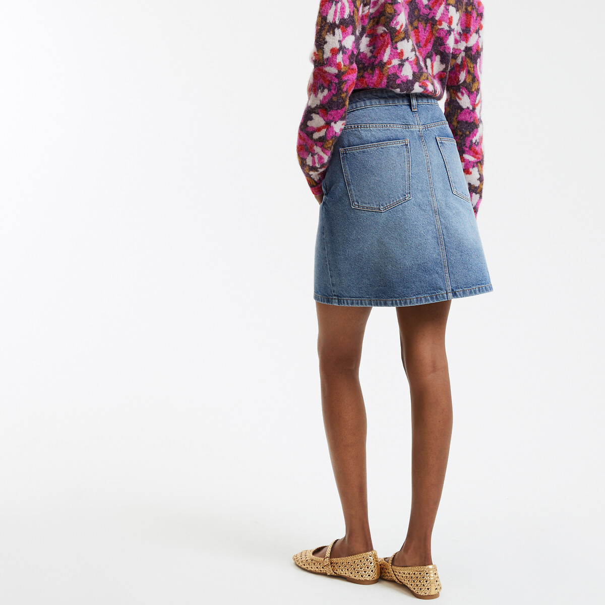 COLEÇÕES LA REDOUTE<br>Saia curta de ganga