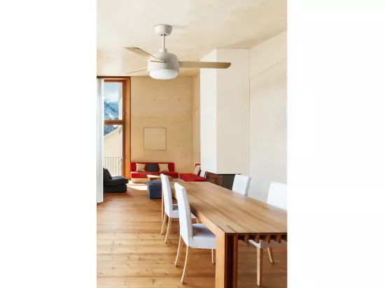 LEDS C4 Ventilateur du Plafond Ip20 Klar E27 15W Blanc Ancien Bois