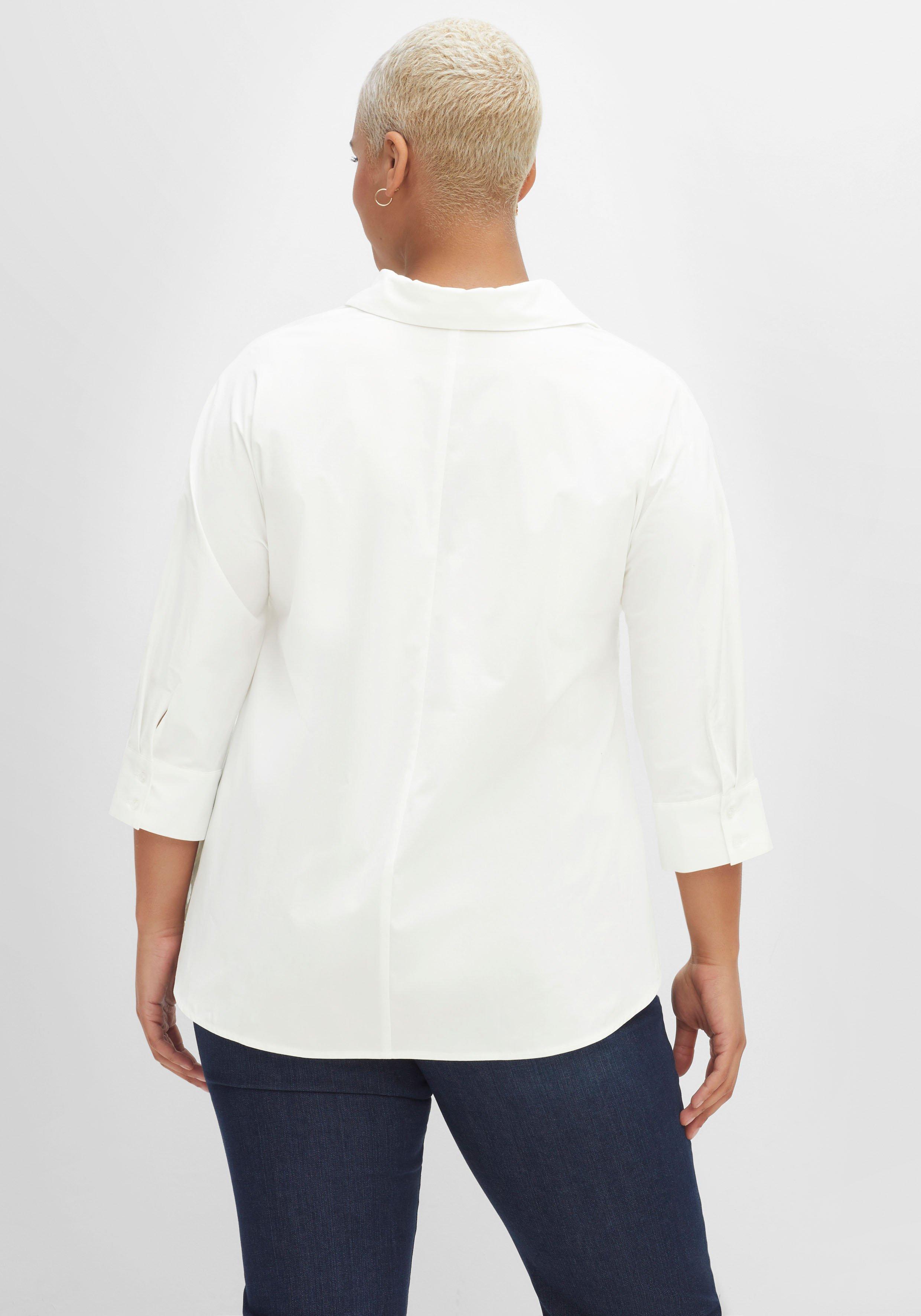 Hemdbluse mit 3/4-Arm, in Popeline-Qualität