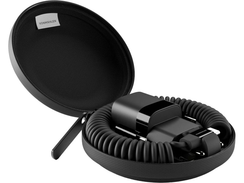 Vonmählen USB-Ladekabel Allroundo GaN All-in-One Schwarz All-in-One-Lade- und Datenkabel mit Schnellladefunktion und inkludiertem Ladegerät