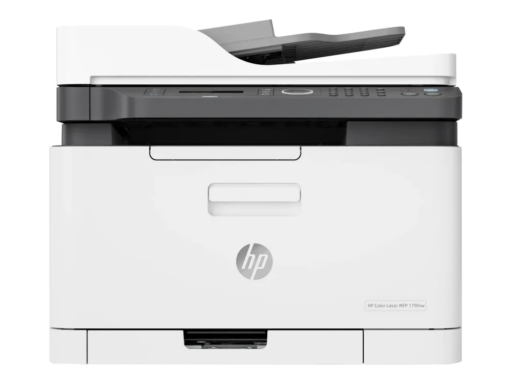 HP Color Laser MFP 179fnw - Multifunktionsprinter - farve - laser - A4 (210 x 297 mm) (original) - A4/Letter (medie) - op til 14 spm (kopiering) - op til 18 spm (udskriver) - 150 ark - 33.6 Kbps - USB 2.0, LAN, Wi-Fi(n)