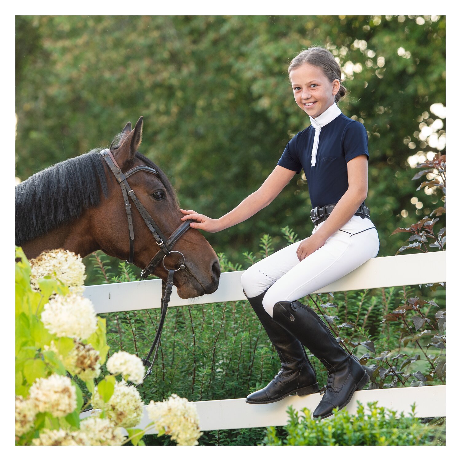black forest Grip-Kniebesatz-Reithose  - weiß