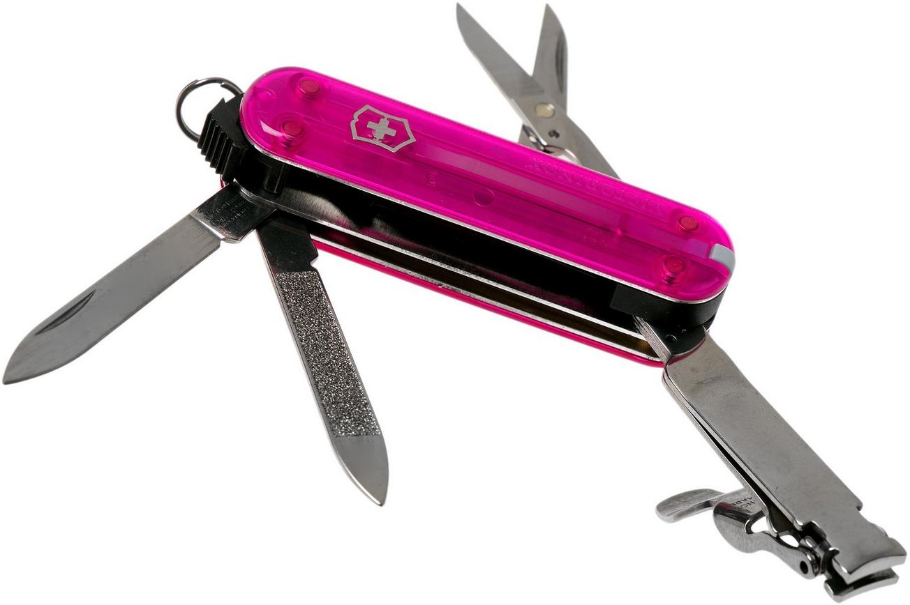 Victorinox Nail Clip 580 transparant roze 0.6463.T5 Zwitsers zakmes