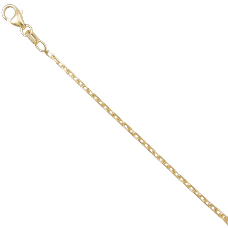 Collier Chaine Forçat Diamantée - Or Jaune - Homme ou Femme - 55cm