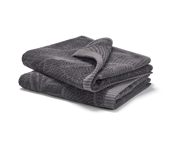 2 Jacquard-Handtücher, anthrazit