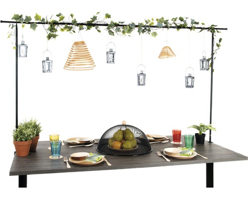 Tafeldecoratiehanger, decoratiestang 117-210 x H 110 cm, zwart