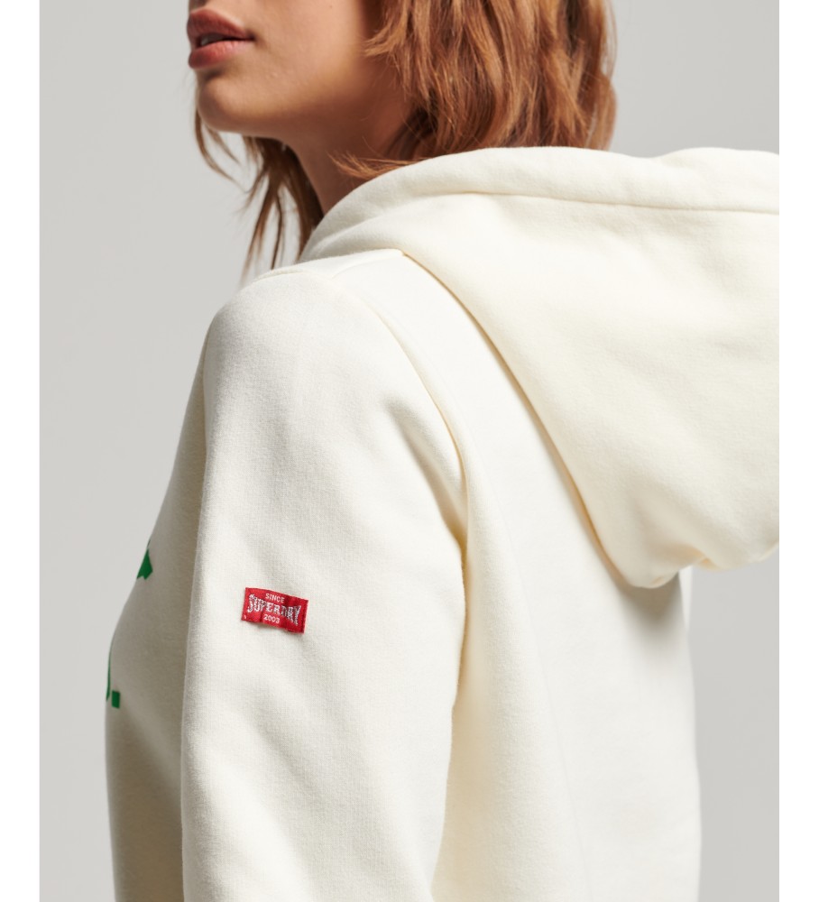 Moletom com capuz esportivo Superdry Vintage Logo, cor Off-White