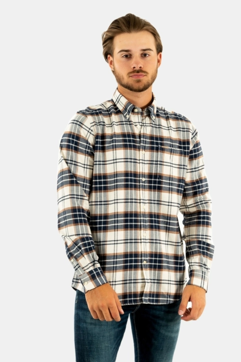 Chemise barbour portdown tailored shirt be11 ecru