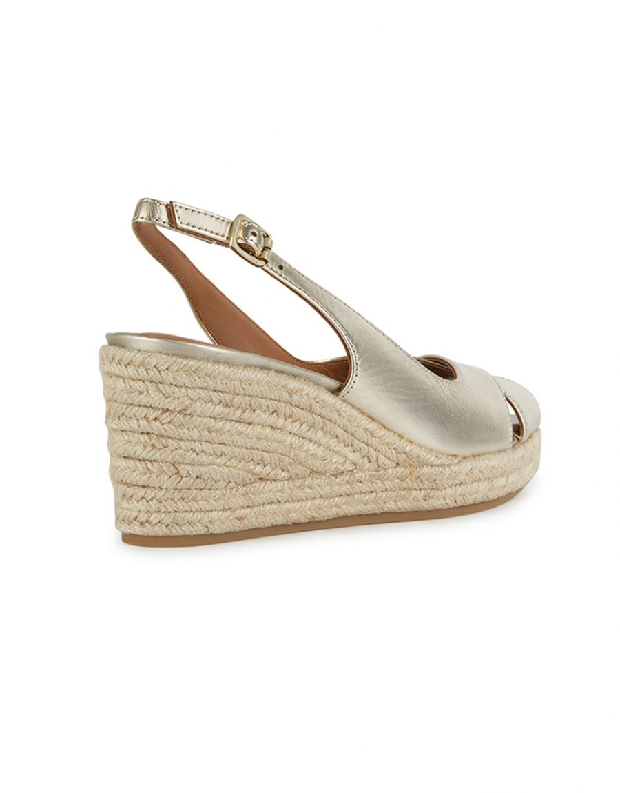 Sandales cuir doré