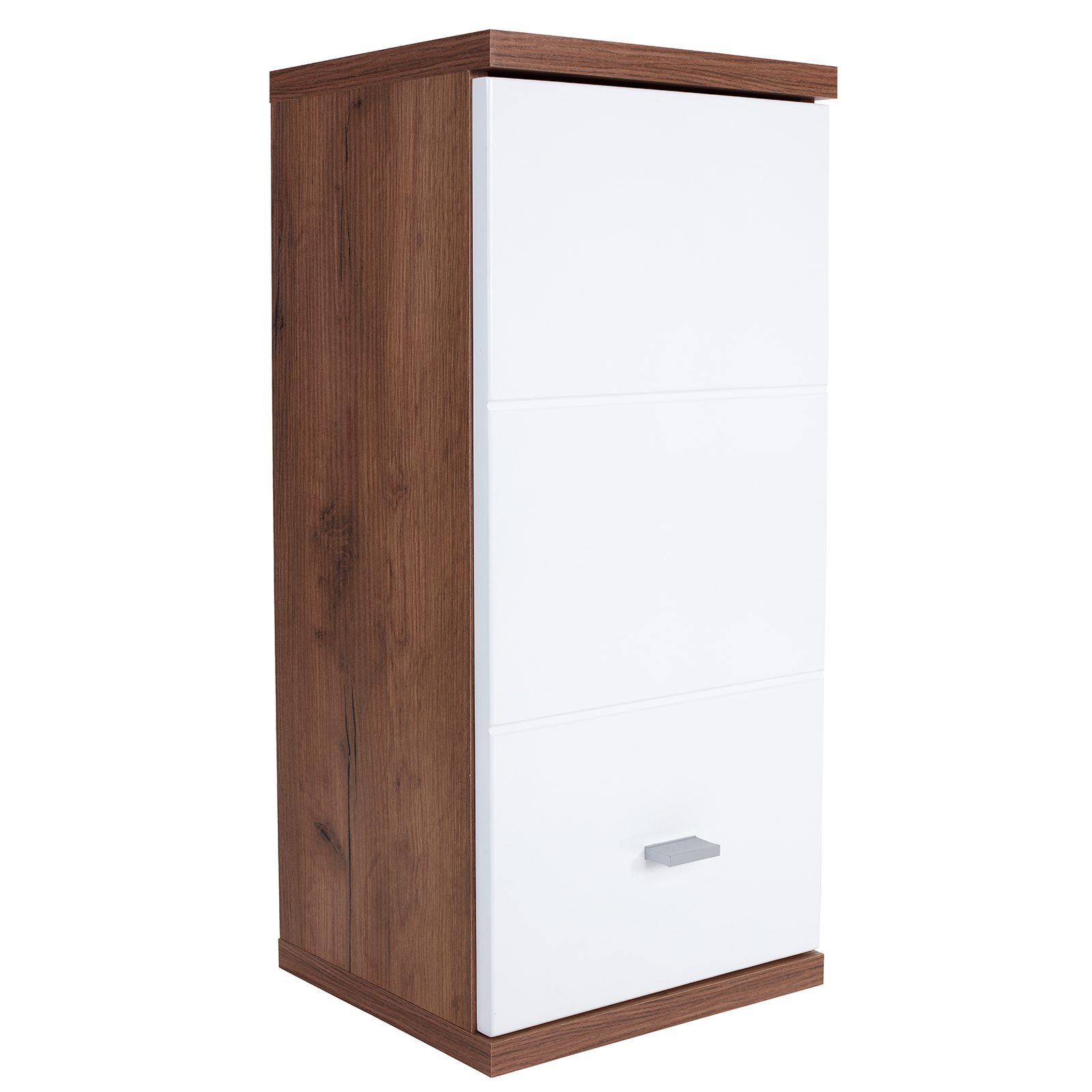 Hängeschrank - Eiche Kraft dunkel-weiß Hochglanz - 35 cm