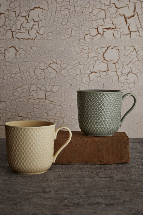 Lyngby Porcelæn Rhombe Earth Krus med hank 39 cl moss Grøn