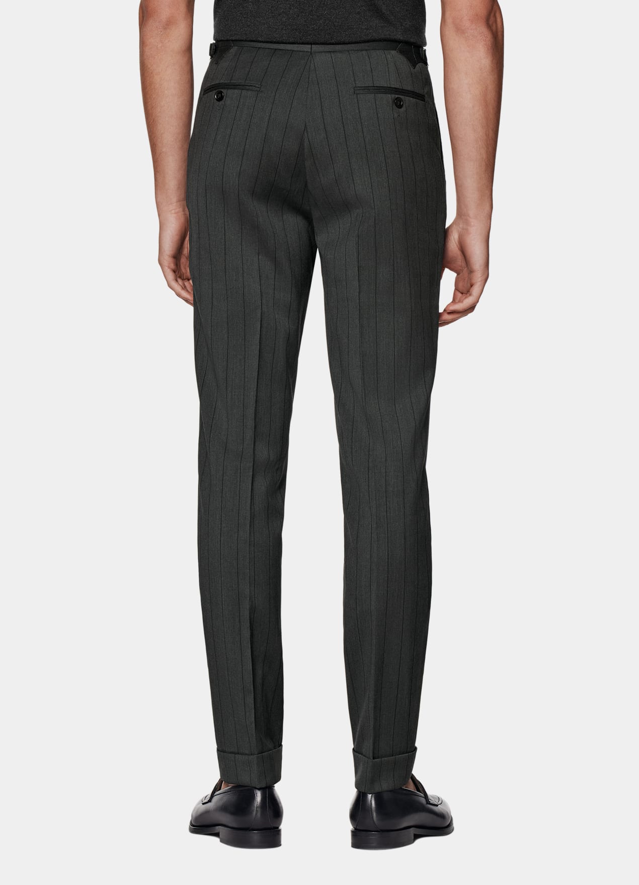Costume Havana coupe Tailored gris foncé à rayures