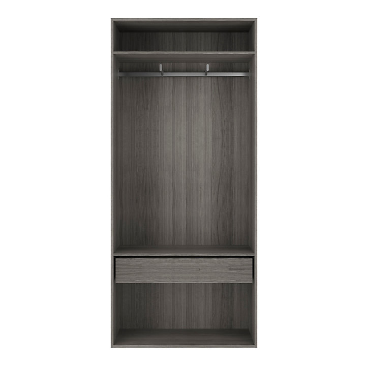 Dressing ouvert effet chêne grisé GoodHome Atomia H. 225 x L. 100 x P. 45 cm