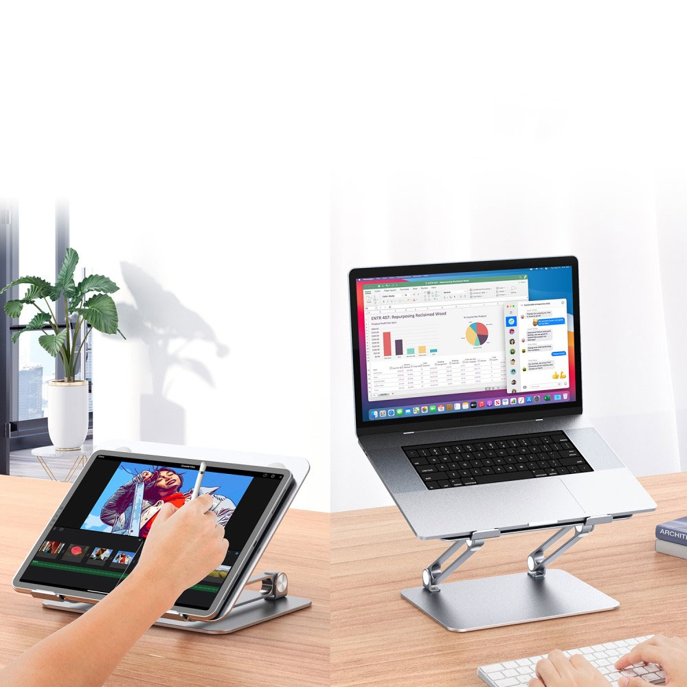Passiv Kühlender MacBook / Laptop Alu Ständer Halterung Höhenverstellbar (10
