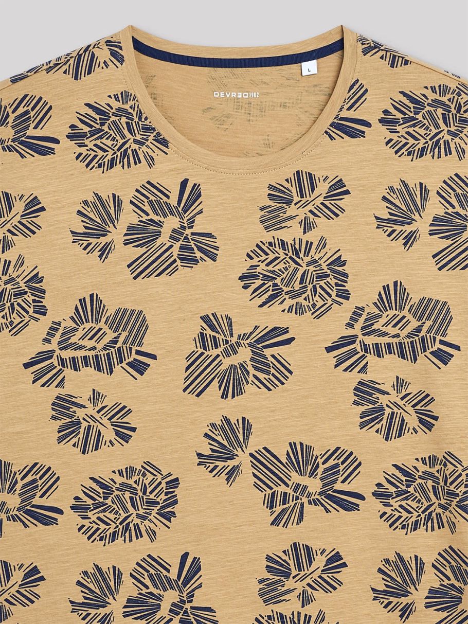 Tee-shirt col rond fleuri