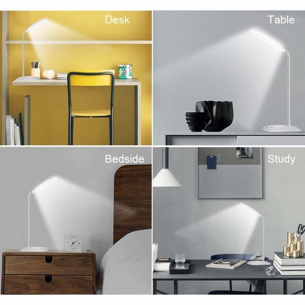 INF Bordlampe som kan roteres og dimmes, med USB (LED) - hvit