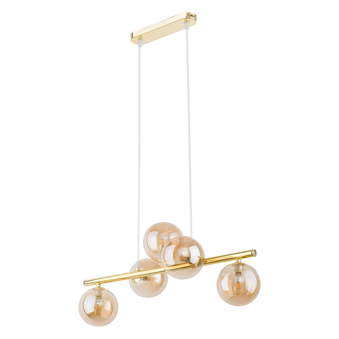 Micadoni Suspension Alioth doré/ambre - 27x63x115 cm
